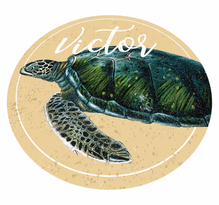 Tapete de vinil com nome Tartaruga marinha - TenStickers