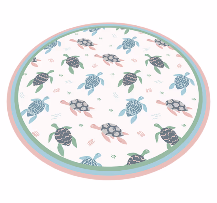 Tapete de vinil de animais tartarugas de cores suaves - TenStickers