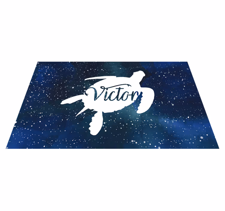 Tapete vinílico com nome tartaruga marinha estrelada - TenStickers