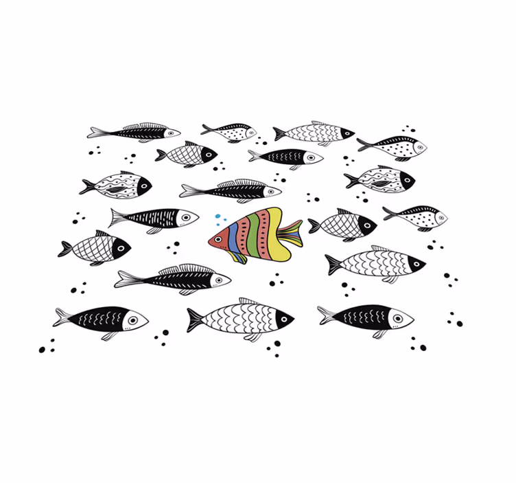 Tapete vinílico de animais padrão de peixe - TenStickers