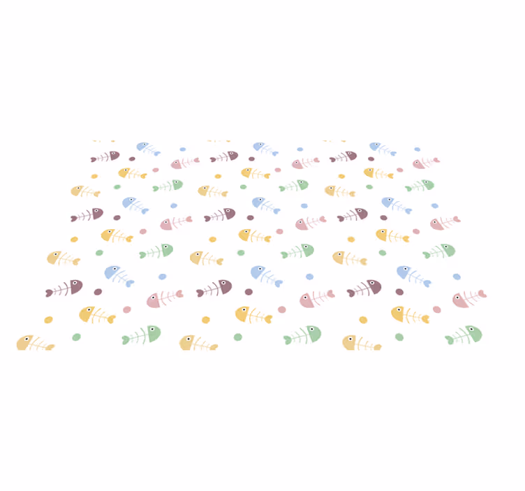 Tapete vinílico infantis ilustração de peixe colorido - TenStickers