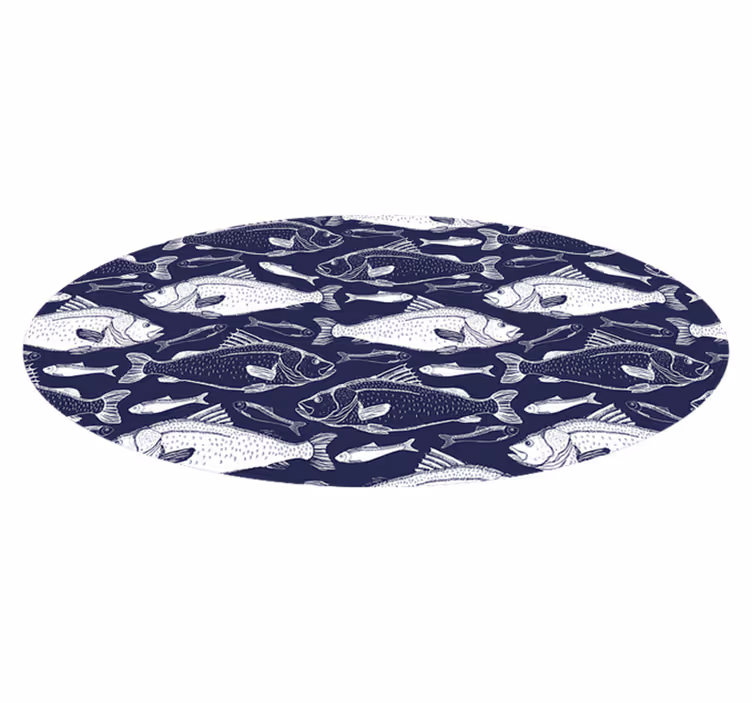 Tapete vinílico de animais padrão de peixe marinho - TenStickers