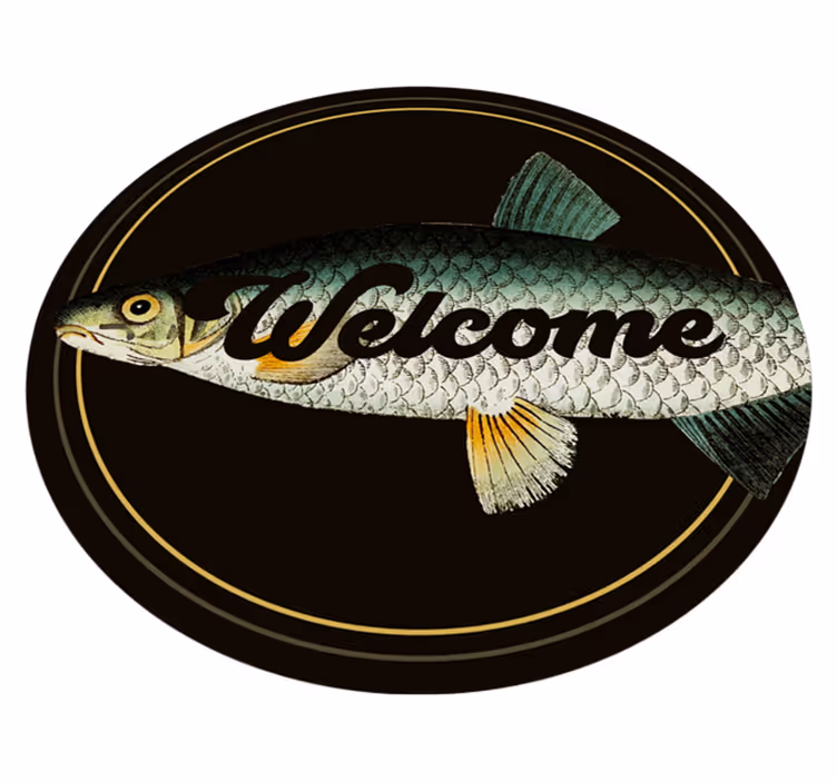 Tapete vinílico de animais entrada de peixes de boas-vindas - TenStickers