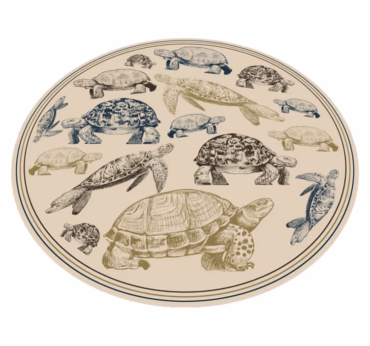 Tartarugas bege fundo animal vinil tapete - TenStickers