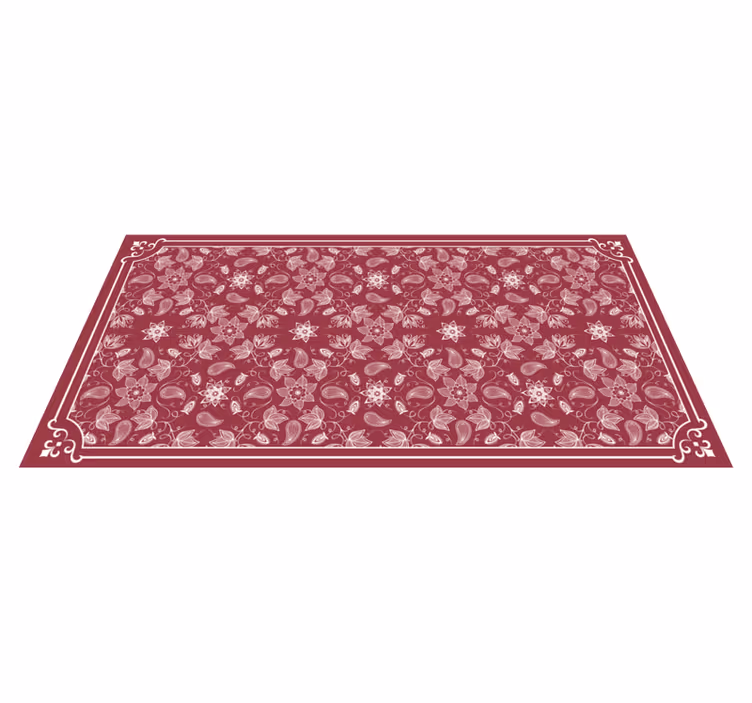 Belo paisley flores vinil tapete da sala de estar - TenStickers