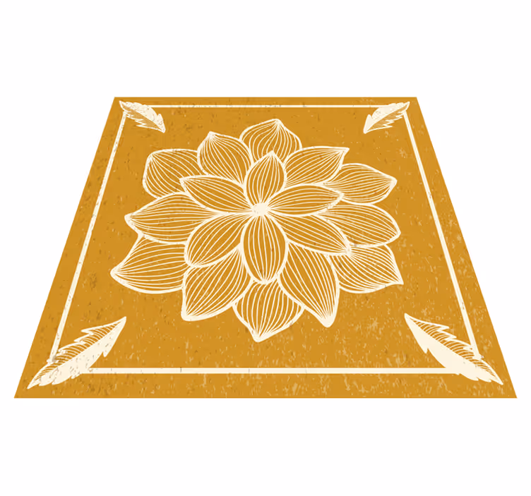Tapete vinílico flores e plantas desenho floral dourado - TenStickers