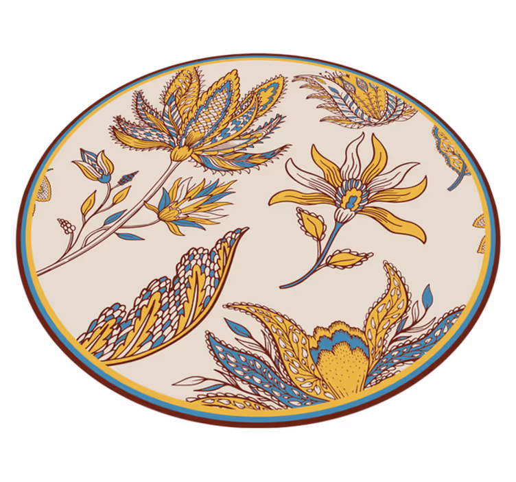 Tapete vinílico flores e plantas elegância floral ornada - TenStickers