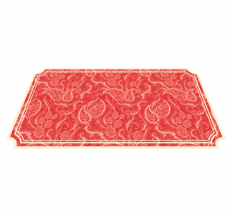 Tapete vinílico vermelho paisley ornamentado - TenStickers