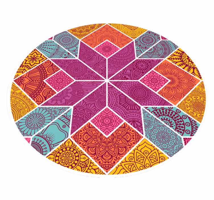 Tapete de vinil mosaico paisley mosaico - TenStickers