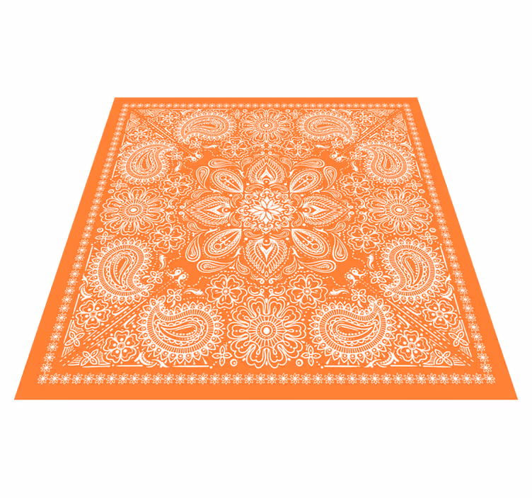 Tapete de sala de estar de vinil de azulejos paisley - TenStickers