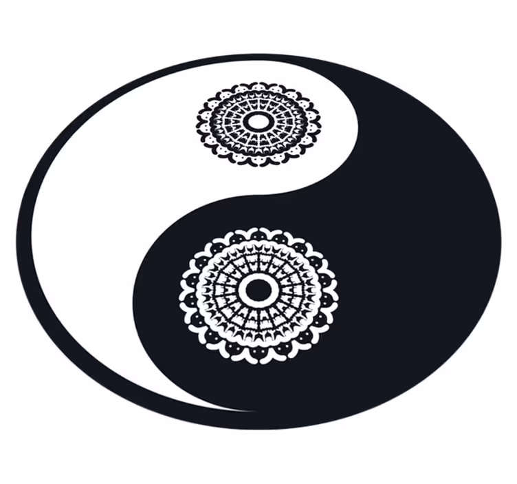 Ying yang paisley tapete da sala de estar de vinil - TenStickers