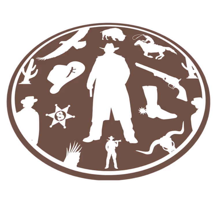 Tapete vinílico infantis silhueta de vaqueiro - TenStickers