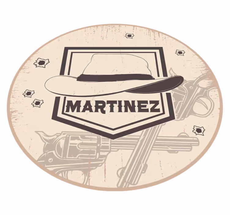 Tapete vinílico com nome faroeste personalizável - TenStickers