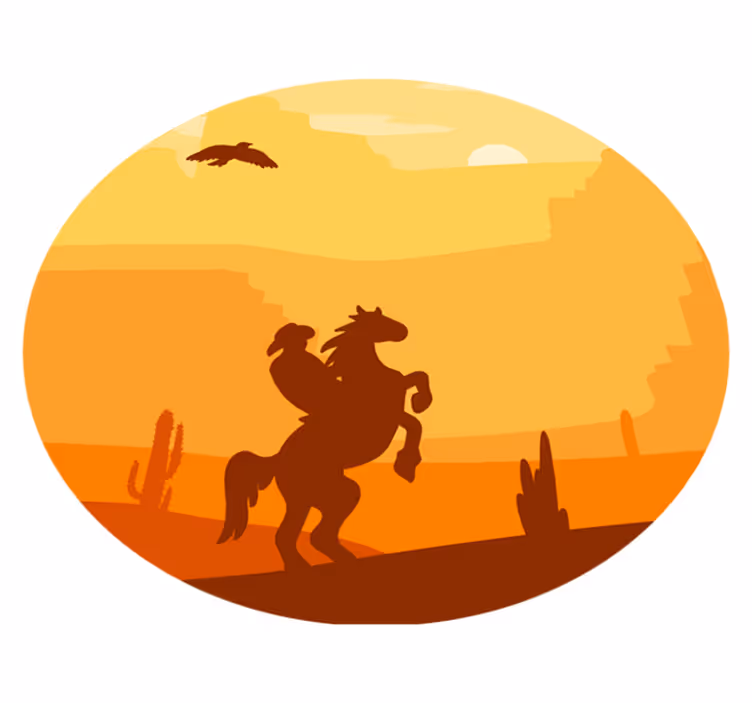Tapete vinílico de animais silhueta do pôr do sol - TenStickers