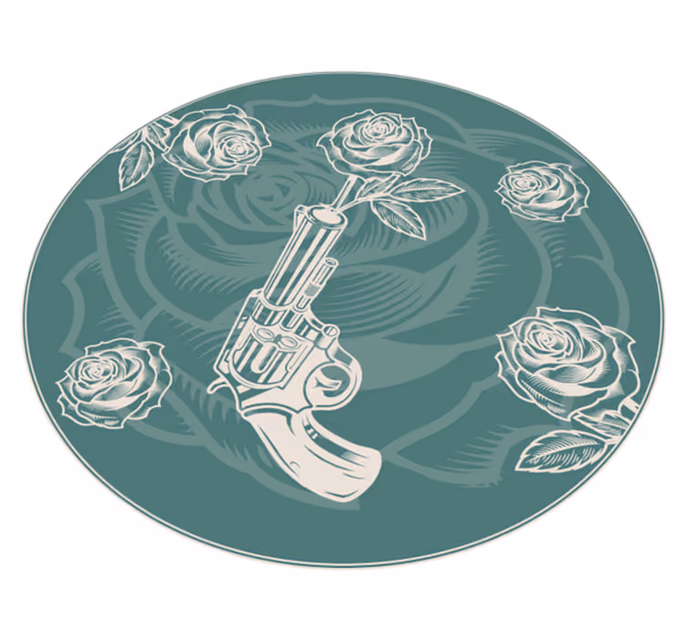 Tapete vinílico flores e plantas revólver floral - TenStickers