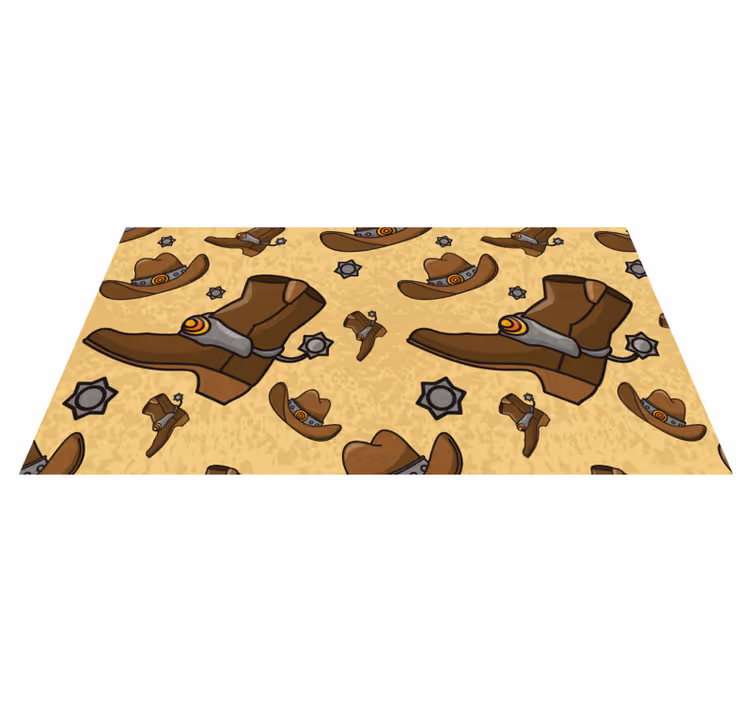 Tapete vinílico de animais motivo de bota de cowboy - TenStickers