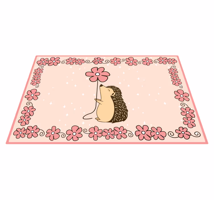 Tapete vinílico para bebés ouriço floral - TenStickers