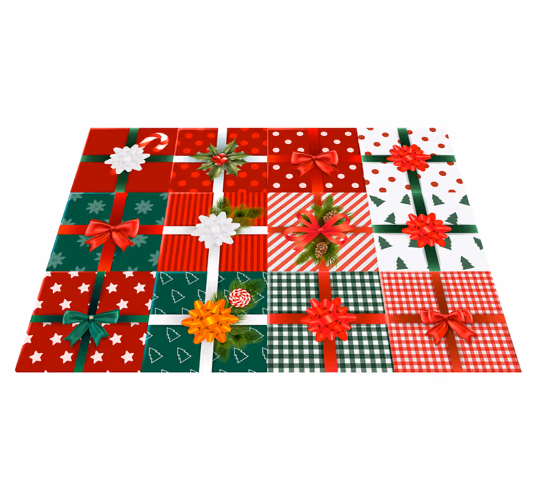 Tapete vinílico do Natal padrões de presentes festivos - TenStickers