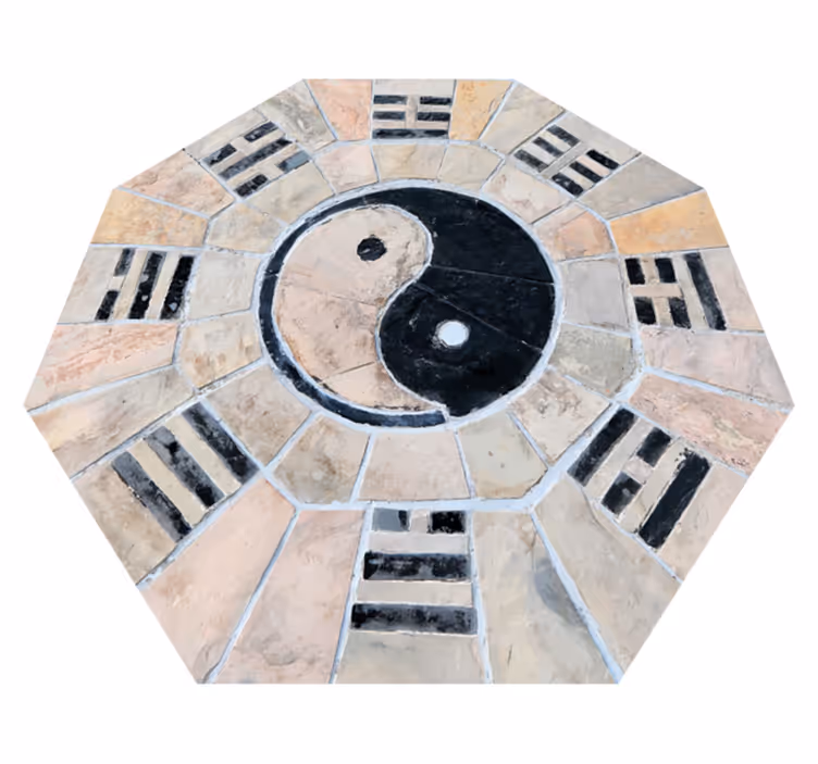 Tapete de textura ying e yang de mármore - TenStickers