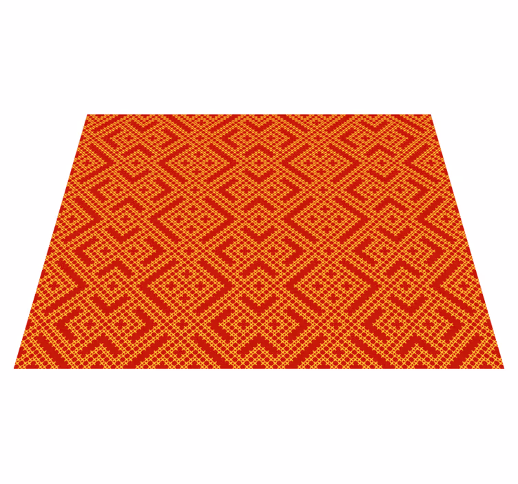 Tapete vermelho de padrão ornamental eslavo - TenStickers