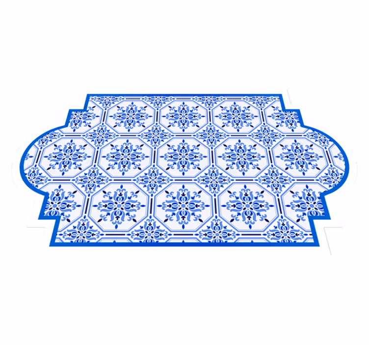 Tapete de vinil para hall de entrada estilo azulejos de lisboa - TenStickers