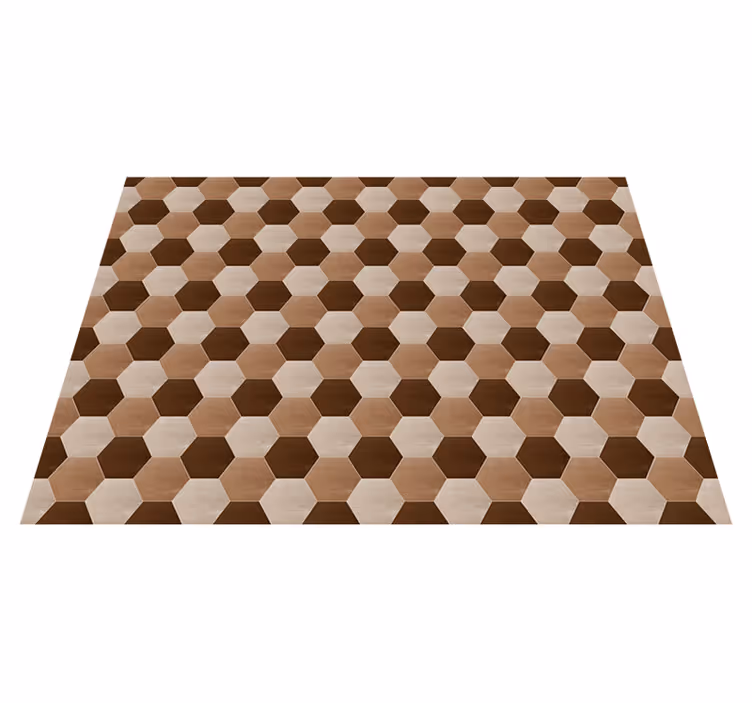 Tapete hexagonal de vinil com textura de madeira - TenStickers