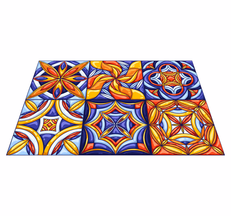 Tapete de salão em vinil estilo azulejo português - TenStickers
