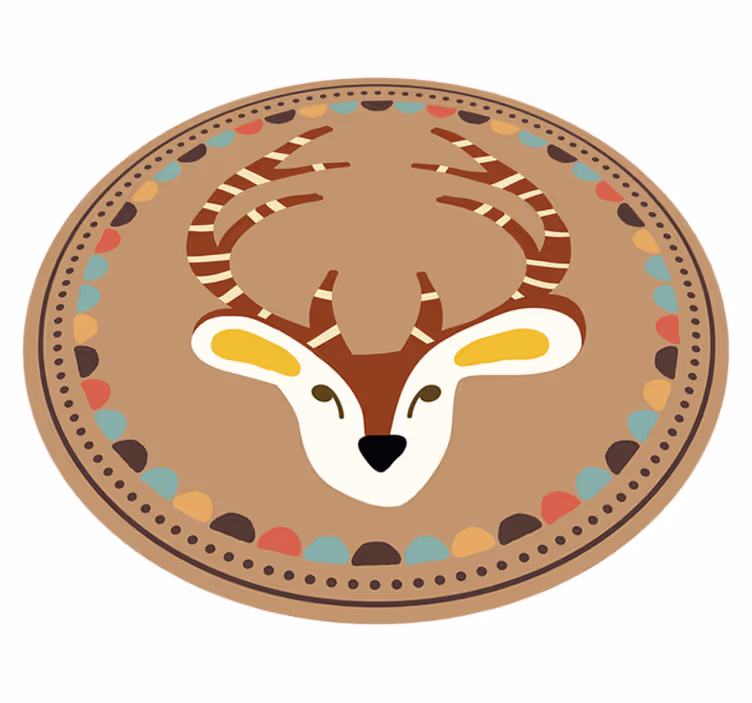 Tapete em vinil infantil motivo circular de veado - TenStickers