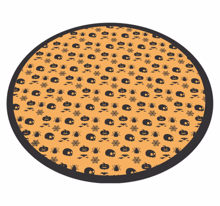 Tapete vinílico halloween padrão circular assustador - TenStickers