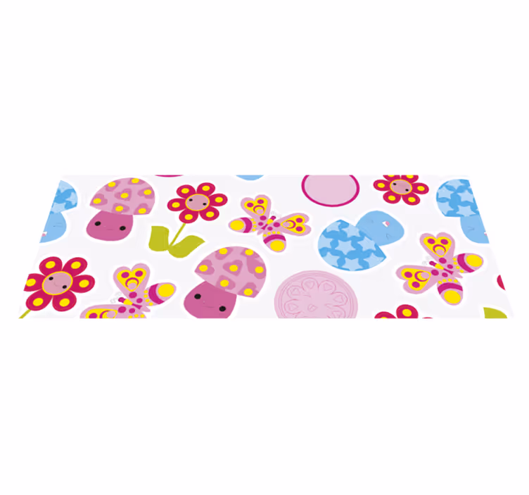 Cartoon flores crianças tapete de vinil - TenStickers