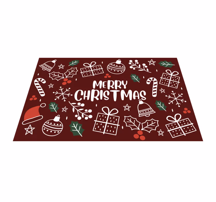 Feliz natal vinil drogas tapete verde - TenStickers