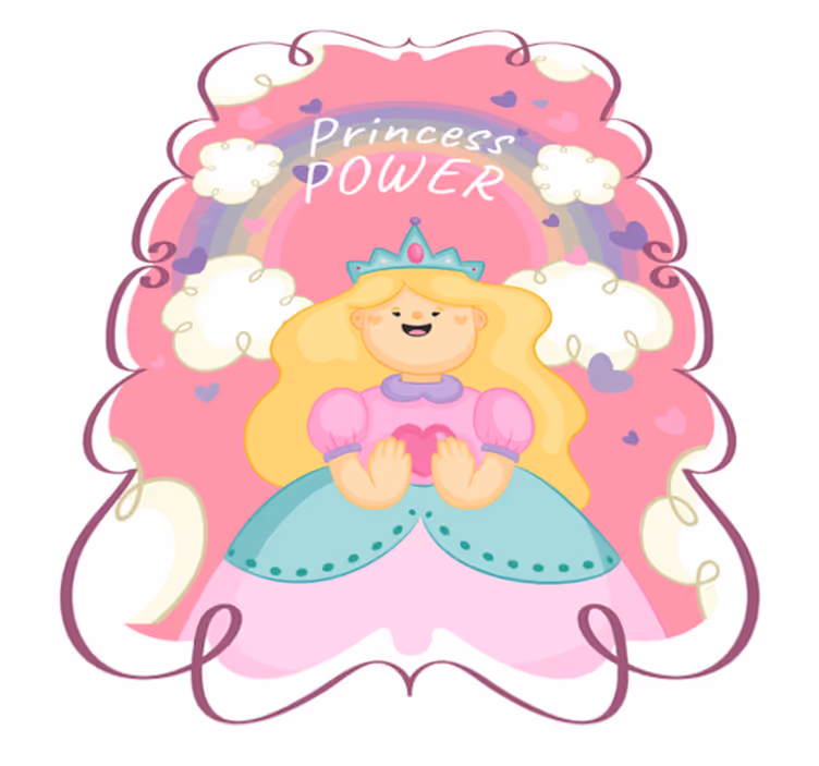 Princesas da disney em tapete de vinil com fundo rosa - TenStickers