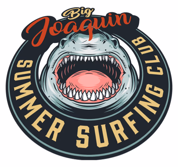Tapete vintage com logotipo de big shark animal - TenStickers