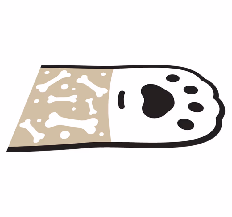 Estampa de pata de cão e tapete animal de osso - TenStickers