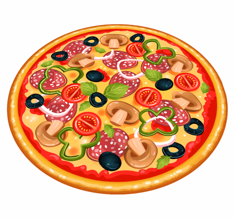 Tapete circular de vinil itália pizza - TenStickers