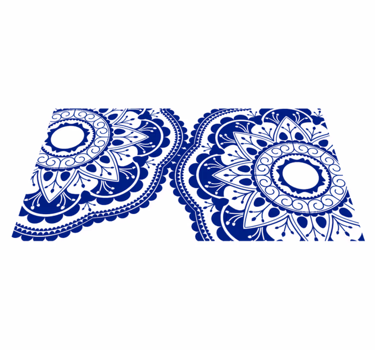 Tapete vinílico de mandala padrão marinho - TenStickers