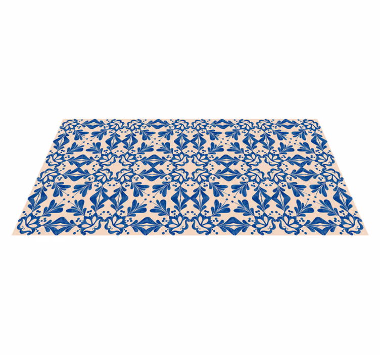 Mosaico bege azul tapete vinil mosaico - TenStickers
