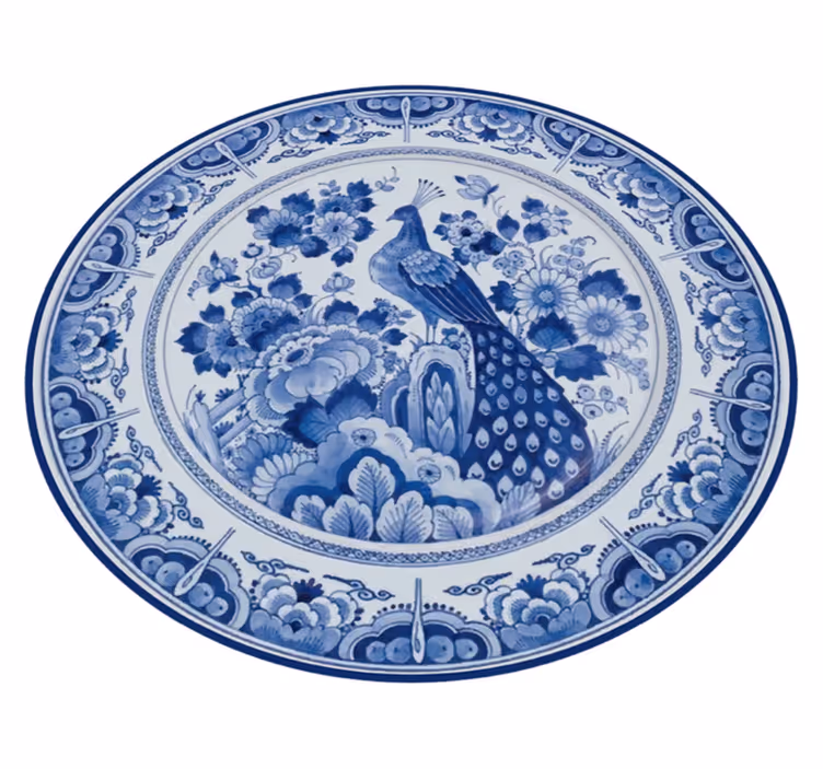 Carpete pavão delftware - TenStickers