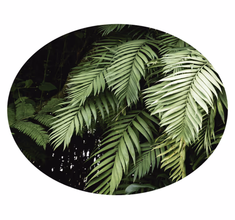Tapete vinílico flores e plantas folhagens tropicais - TenStickers