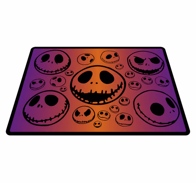 Tapete vinílico halloween padrão de crânios assustadores - TenStickers