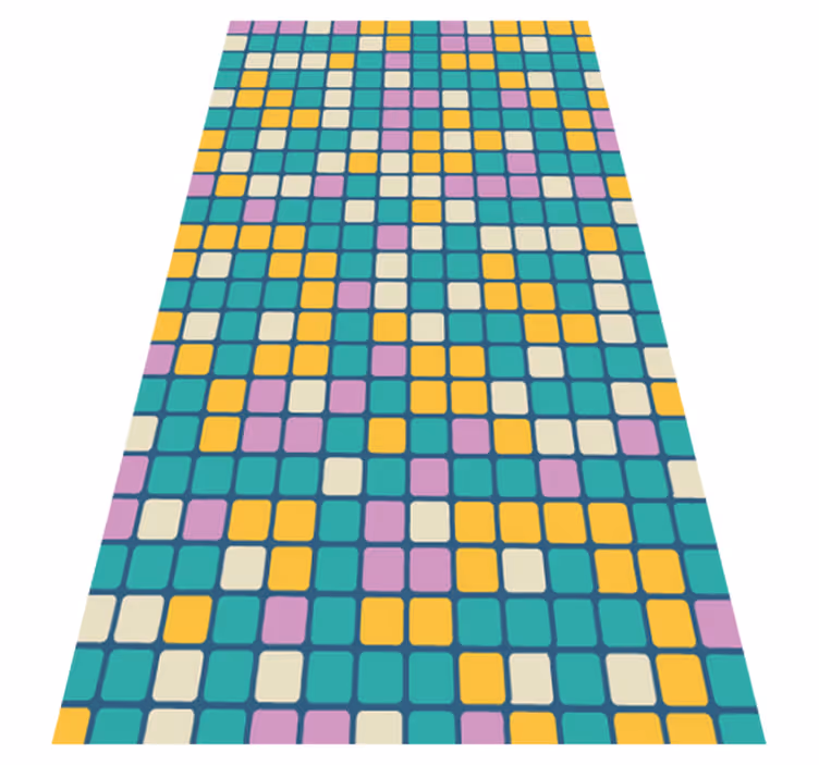 Tapete vinílico geométricas padrão de grade colorido - TenStickers