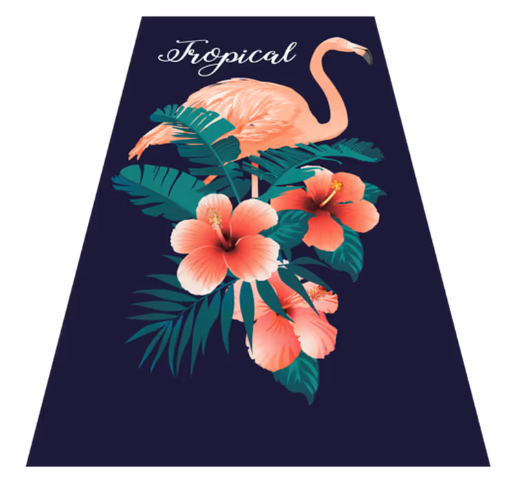 Tapete vinílico de animais flamingo tropical - TenStickers