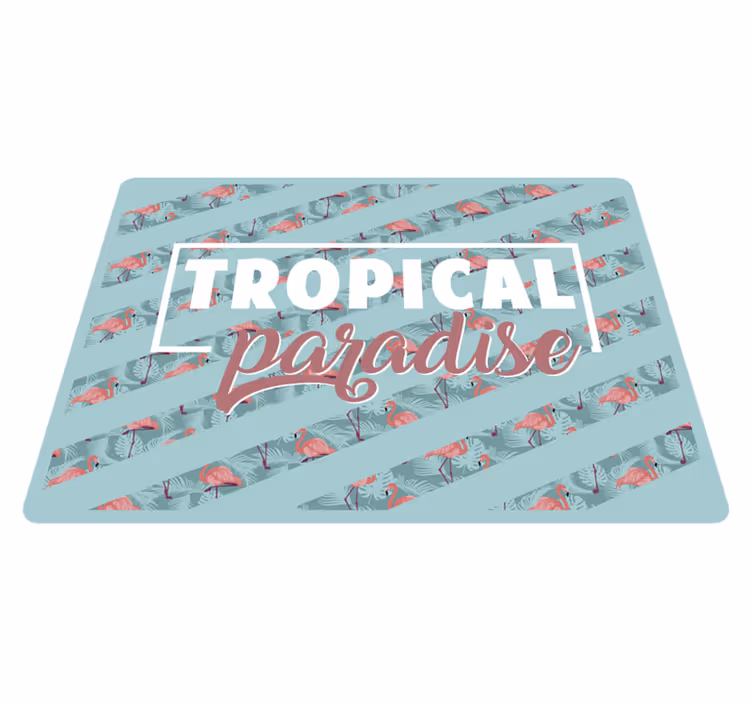 Tapete vinílico de animais texto sobre paraíso tropical - TenStickers