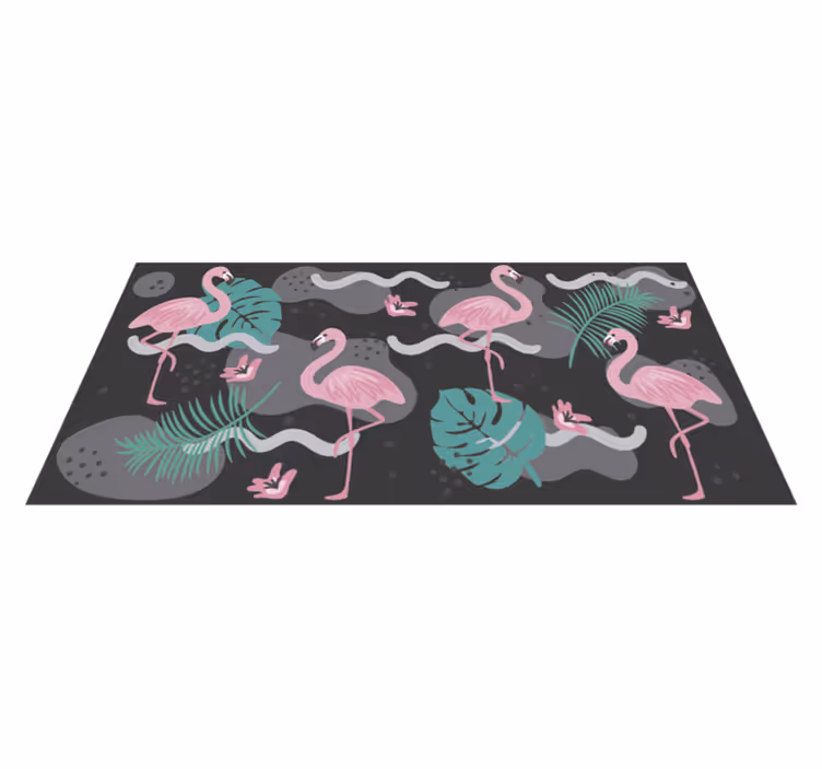 Tapete vinílico de animais padrão de flamingo tropical - TenStickers