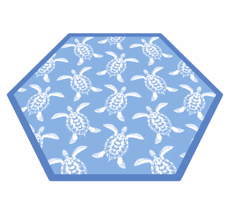 Tapete vinílico casa de banho padrão de tartaruga - TenStickers