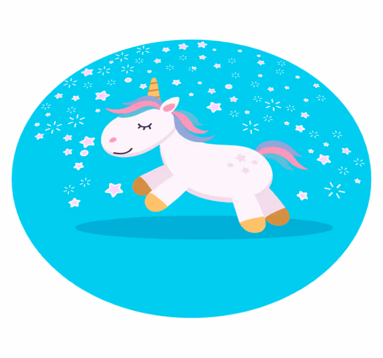 Tapete de vinil crianças unicórnios felizes - TenStickers