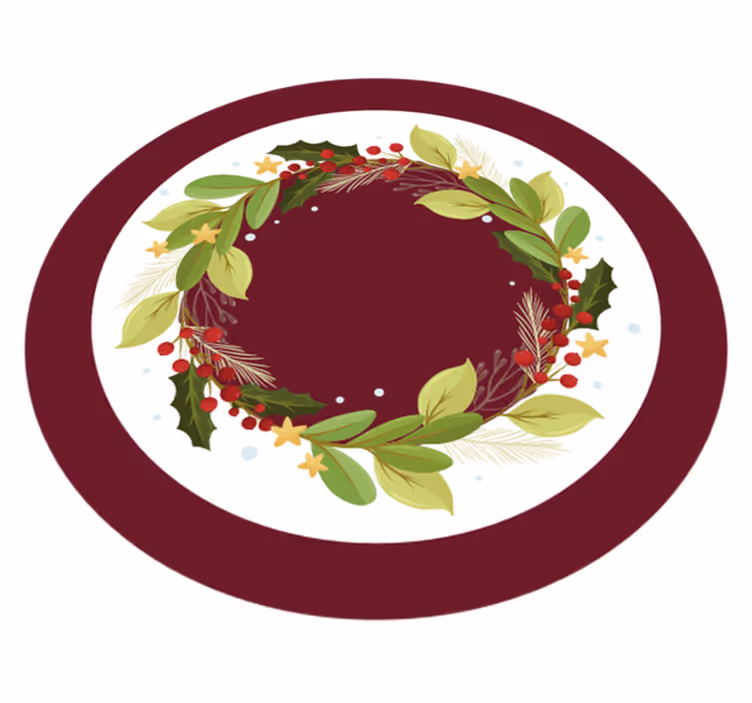 Tapete vinílico do Natal círculo de guirlanda festiva - TenStickers