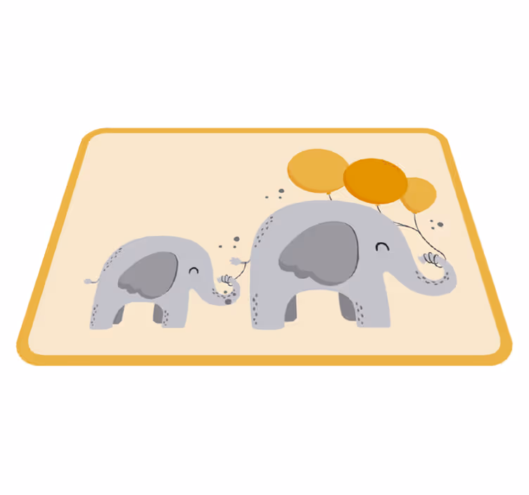 Tapete vinílico para bebés companheiros elefantes - TenStickers