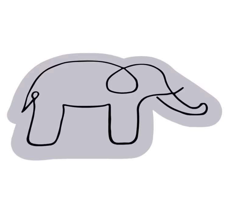 Elefante desenho tapete animal - TenStickers