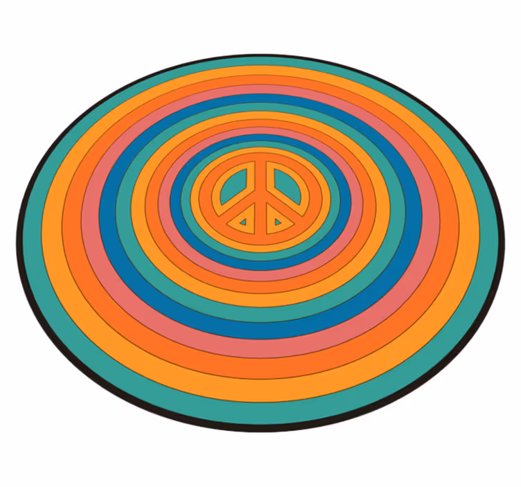 Tapete vinílico juvenil símbolo de paz colorido - TenStickers